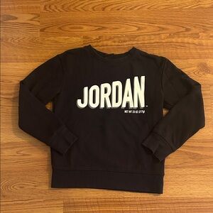 Kids Jordan Black Crewneck with White Logo